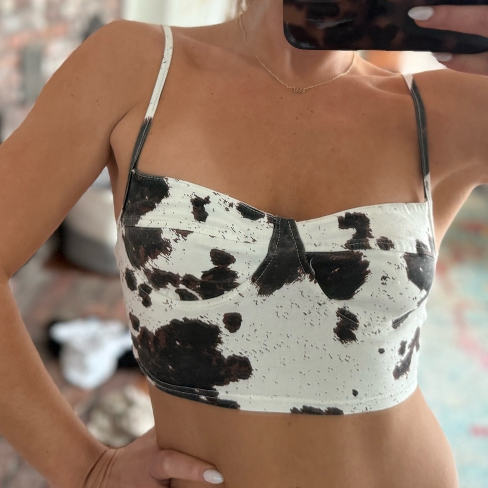 Cow print crop top